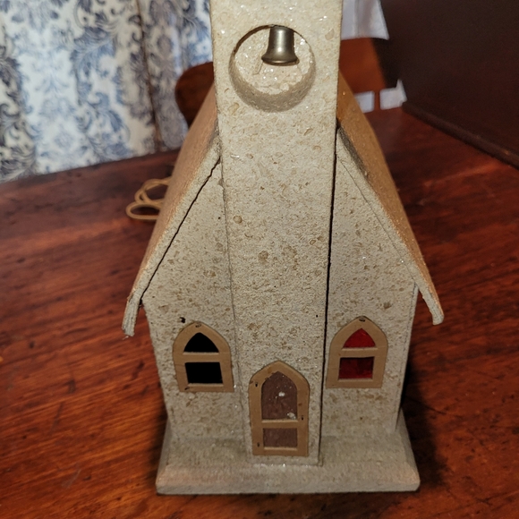 Vintage Light Up Musical Wooden Church - Picture 1 of 9